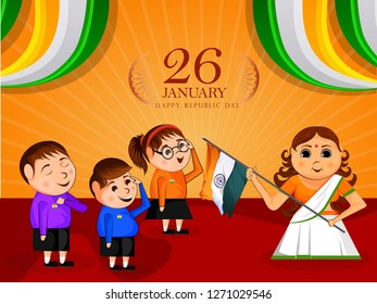 Republic Day India Celebration On 26 Stock Vector (Royalty Free ...