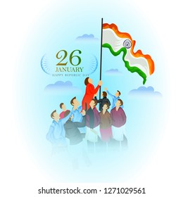 Republic Day India Celebration on 26 January with background