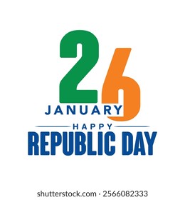 Republic day India concept with text 26 january vector illustration.
