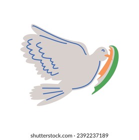 republic day india dove with flag illustration