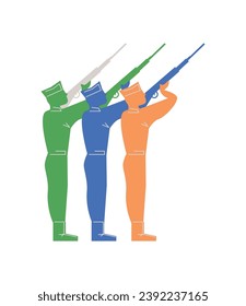 republic day india flag soldiers illustration