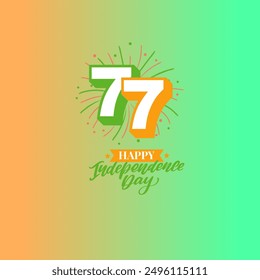 Republic Day of India greetings with national color and symbol. Vector illustration design.