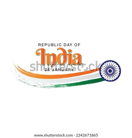 Republic Day of India Held on 26 January, Ashoka Wheel Fly with Tricolor Smoke isolated on white background, Republic Day Design Elements for Designing Posters and Backgrounds, India Flag Illustration