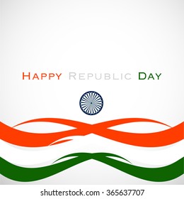 Republic day india illustration or greeting design with Asoka wheel.