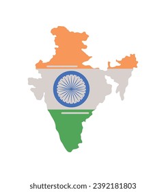 republikanische Tageskarte India und Flaggengrafik