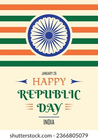 Republic day of India, national independence, nation freedom festival celebration, flag color combination, patriot sign, green and orange color abstract design