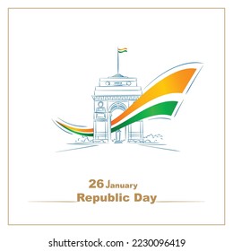 republic day of india vector design
