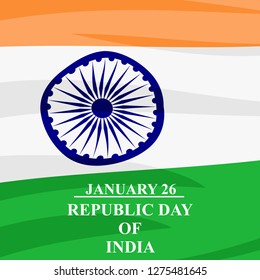 Republic day of India vector illustration. Suitable for greeting card, poster and banner.