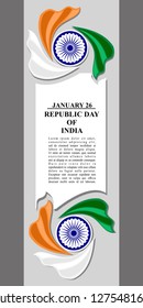 Republic day of India vector illustration. Suitable for greeting card, poster and banner.