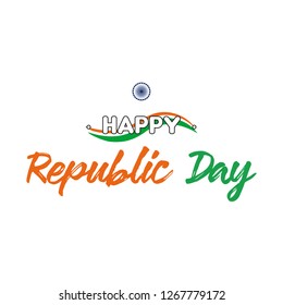republic day indian with green color word holiday concept