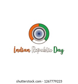 republic day indian with green color word holiday concept