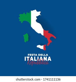 Republic Day of Italy (Italy: Festa della Repubblica Italiana). Celebrated annually on June 2 in Italy. vector illustration