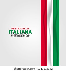 Republic Day of Italy (Italy: Festa della Repubblica Italiana). Celebrated annually on June 2 in Italy. vector illustration