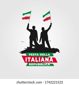 Republic Day of Italy (Italy: Festa della Repubblica Italiana). Celebrated annually on June 2 in Italy. vector illustration