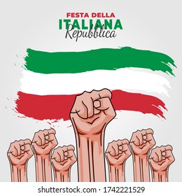 Republic Day of Italy (Italy: Festa della Repubblica Italiana). Celebrated annually on June 2 in Italy. vector illustration