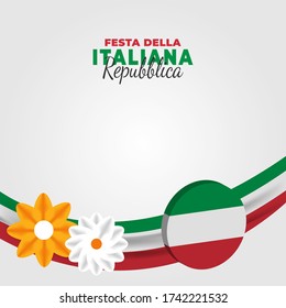 Republic Day of Italy (Italy: Festa della Repubblica Italiana). Celebrated annually on June 2 in Italy. vector illustration