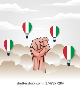 Republic Day of Italy (Italy: Festa della Repubblica Italiana). Celebrated annually on June 2 in Italy. vector illustration