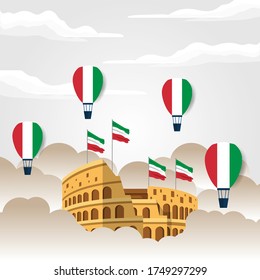 Republic Day of Italy (Italy: Festa della Repubblica Italiana). Celebrated annually on June 2 in Italy. vector illustration