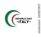 Republic Day Italy. Flat design vector. Eps 10.