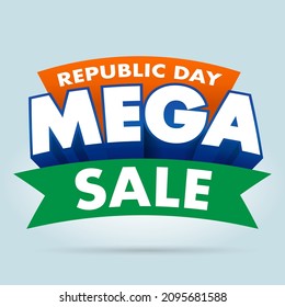 Republic day Mega sale typo Element for promotions. promo elements for 26th January.