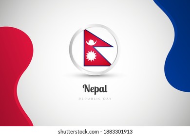 Republic day of Nepal country with country flag geometric greeting background