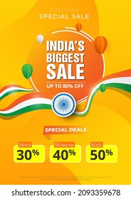 Republic Day Offer Poster Design Template with 50% Discount Tag