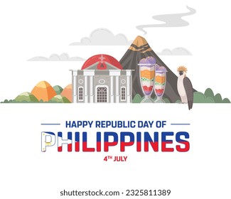 Republic Day of Philippines, Philippines, Philippines Republic day, Flag of Philippines, Artwork, Illustration, 4th of July, 4 July, National Day, Republic day, Independence, Happy Independence