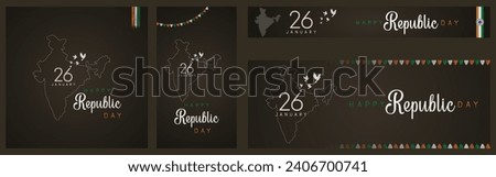 
Republic day poster design, 26th January, Indian Flag, happy, Republic Day, template, poster, promotions, Republic day post, card, banner. vector illustration design Happy republic day India,story 
