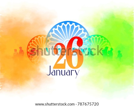 Republic Day with tricolour background