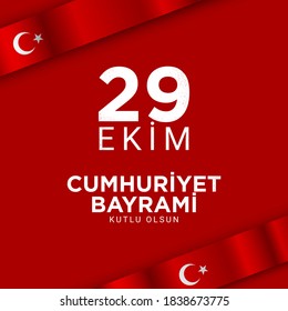 Antecedentes del Día de la República en Turquía. Traducir : Feliz 29 de octubre Día de la República. Ilustración vectorial