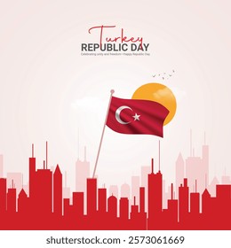 Republic Day of Turkey. Republic concept. 3D illustration.