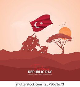 Republic Day of Turkey. Republic concept. 3D illustration.