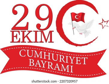 Republic Day of Turkey text design illustration