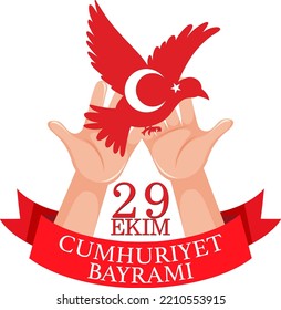 Republic Day of Turkey text design illustration