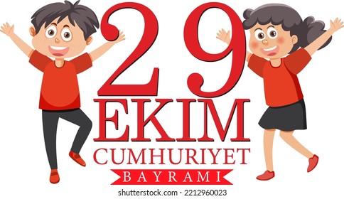 Republic Day of Turkey text design illustration