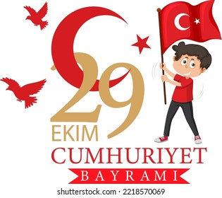 Republic Day of Turkey text design illustration