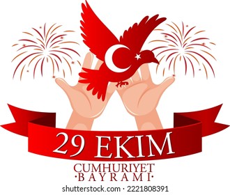 Republic Day of Turkey text design illustration