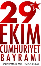 Republic Day of Turkey text design illustration