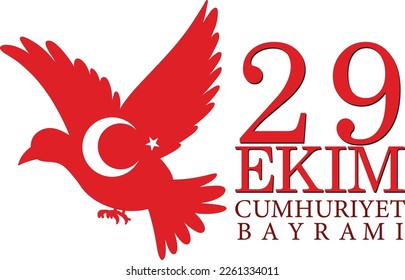 Republic Day of Turkey text design illustration