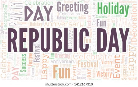 Republic Day Word Cloud. Wordcloud Made With Text.
