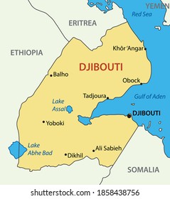 Republic of Djibouti - vector map svg