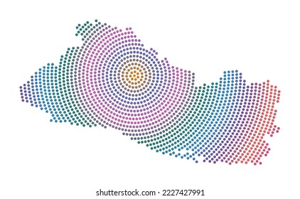 Republic of El Salvador dotted map. Digital style shape of Republic of El Salvador. Tech icon of the country with graduated dots. Neat vector illustration.