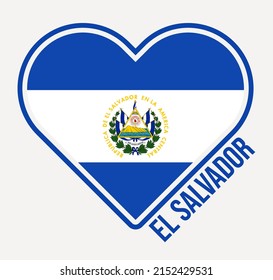Republic El Salvador heart flag badge  Made and Love from Republic El Salvador logo  Flag the country heart shape  Vector illustration 