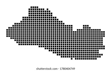 Republic of El Salvador map. Map of Republic of El Salvador in dotted style. Borders of the country filled with rectangles for your design. Vector illustration.