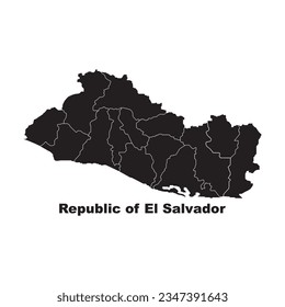 Republic of El salvador map icon vector illustration symbol design