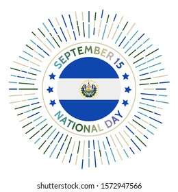 Republic of El Salvador national day badge. Independence from Spain in 1821. Celebrated on September 15.