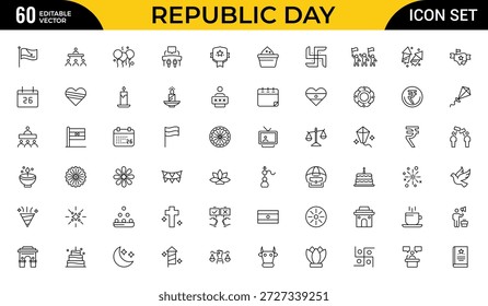 Conjunto de ícones República e eleição projetado para aplicações web e móveis. Inclui os ícones de votação, local de votação, urna, governo, símbolos políticos, democracia e processo eleitoral.