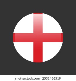 Republic of The England circle icon flag isolated background. Vector design