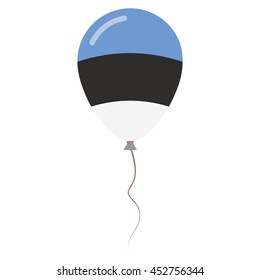 Republic of Estonia national colors isolated baloon on white background. Independence day patriotic poster. Flat style flag balloon. National day vector illustration.