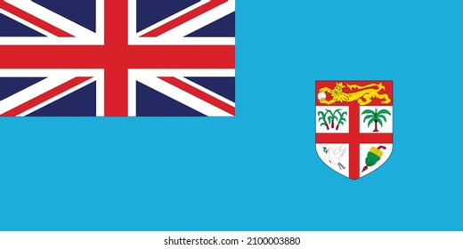 Republic of Fiji flag vector icon